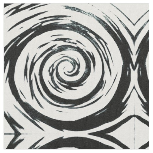 白く及び黒い催眠性の渦巻の芸術 ファブリック (クローズアップ)