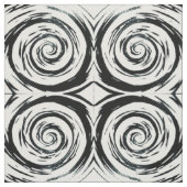 白く及び黒い催眠性の渦巻の芸術 ファブリック (見本)