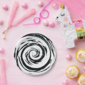 白く及び黒い催眠性の渦巻の芸術 ペーパープレート (パーティー)