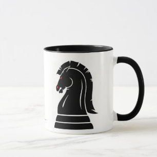 白く及び黒い野生の騎士駒のマグ マグカップ