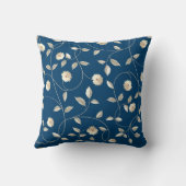 白く咲くフラワーレトロスタイル クッション (裏面)