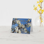 白く咲く梅の木春 カード (黄色い花)