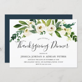 白く咲く花感謝祭ディナー 招待状