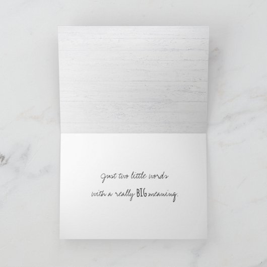 白く塗った木材をありがとう サンキューカード (内部)