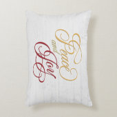 白く塗られた木に平和と喜び アクセントクッション (正面(垂直))