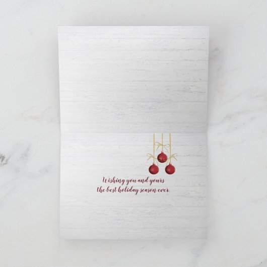 白く塗られた木に平和と喜び シーズンカード (内部)