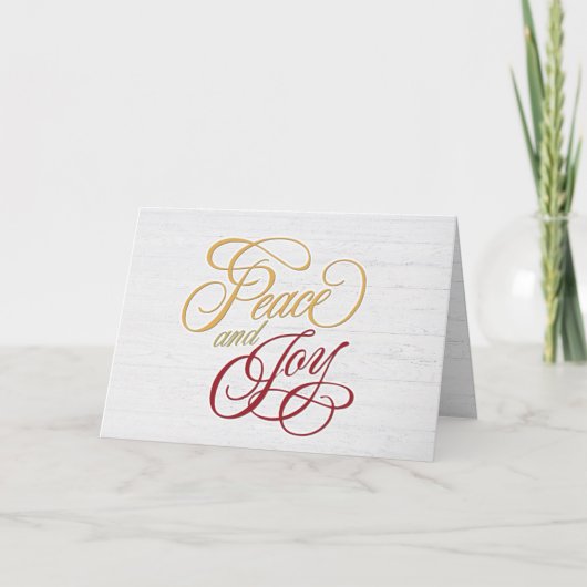 白く塗られた木に平和と喜び シーズンカード (正面)