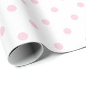 白く大きい宇宙の淡いピンクの水玉模様 ラッピングペーパー (ロールコーナー)