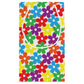 白く小さいギフトバッグのカラフルな花 スモールペーパーバッグ (裏面)