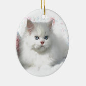 白く愛らしいペルシャ セラミックオーナメント (右)