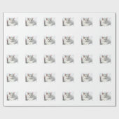 白く愛らしいペルシャ ラッピングペーパー (フラット)