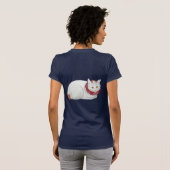 白く日本のな猫のTシャツ Tシャツ (裏面フル)