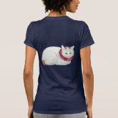 白く日本のな猫のTシャツ Tシャツ (裏面)