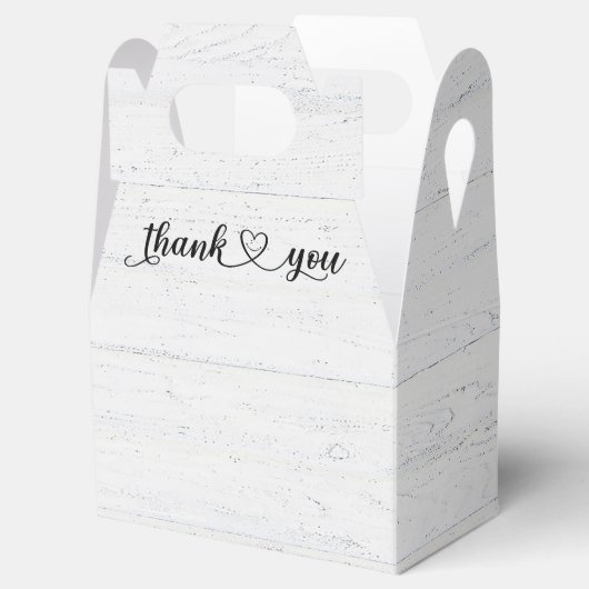 白く洗った木にハートありがとう笑顔 フェイバーボックス (オープン)