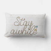 白く洗った航海の木材のステイアワーロープ文字 ランバークッション (正面)