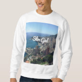 白く細い神のセーター スウェットシャツ (正面)