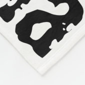 白く総括的な黒およびTurquiseの青い一流のコラージュ フリースブランケット (角)