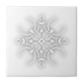 白く装飾的な花 タイル (正面)