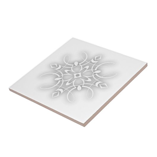 白く装飾的な花 タイル (側面)