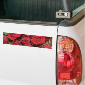 白く赤い恋人のバラの花 バンパーステッカー (トラック上)
