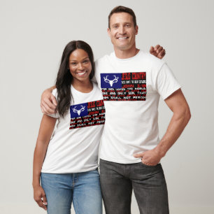 、白く赤い、イエス・キリストの国青のジョンの3:16の旗 Tシャツ