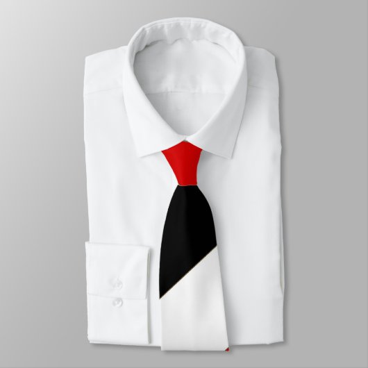 白く赤く黒く大きくストライプなタイ ネクタイ (タイ)