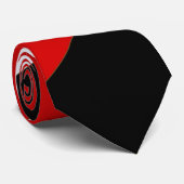 白く赤く黒く大きくストライプなタイ ネクタイ (ロール)