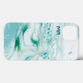 白く輝く大理石の渦巻き Case-Mate iPhoneケース (裏面 (横))