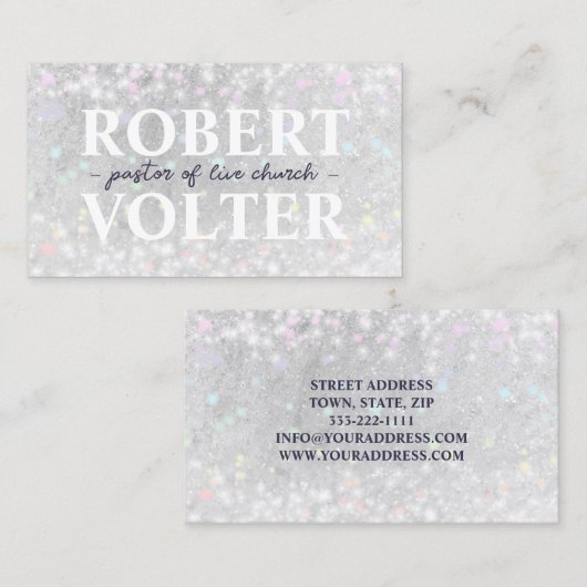 白く輝く雪の中の宗教的な牧師のカード 名刺 (正面/裏面)
