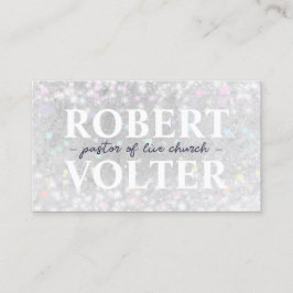 白く輝く雪の中の宗教的な牧師のカード 名刺