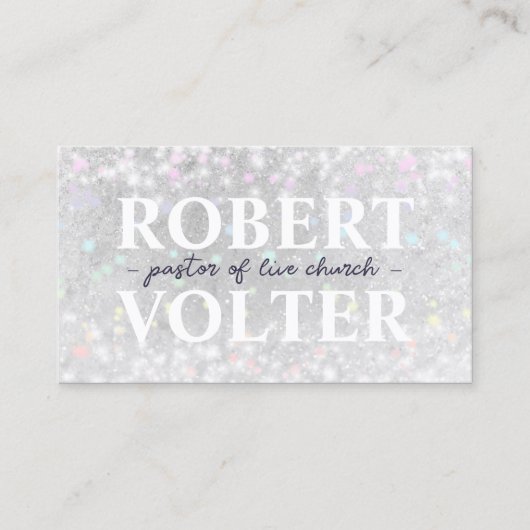 白く輝く雪の中の宗教的な牧師のカード 名刺 (正面)