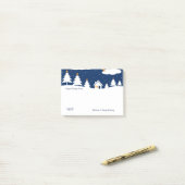 白く青い冬のクリスマスの時間 ポストイット (デスク上)