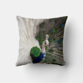 白く青い孔雀 クッション (裏面)