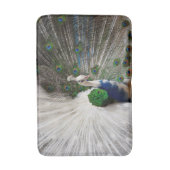 白く青い孔雀 バスマット (正面縦)