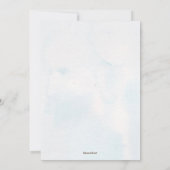 白く青い花の水彩画の第25記念日 招待状 (裏面)