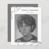 白く飾られたメモリアルカード (正面/裏面)