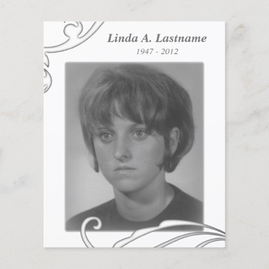 白く飾られたメモリアルカード (正面)