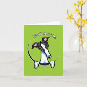 白く黒いグレイハウンドIAAM カード (黄色い花)