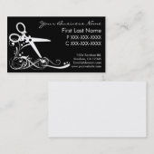 白く黒い渦巻の毛の切断の名刺 名刺 (正面/裏面)