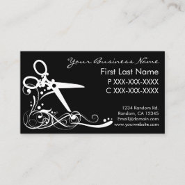 白く黒い渦巻の毛の切断の名刺 名刺