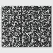 白く黒い音符の包装紙 ラッピングペーパー (フラット)