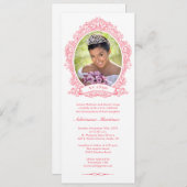 白く、ショッキングピンクのキンセアニェラの写真の招待状 招待状 (正面/裏面)