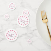 白く、ピンクのハートのベビーの娘の《キリスト教》洗礼式や命名式 コンフェッティ (グループ)