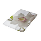 白く、ピンクの蘭 バスマット (アングル)