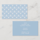 白く、淡いブルーのダマスク織の設計 名刺 (正面/裏面)