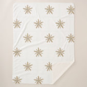 白く、美しいsherpa毛布の金雪片 シェルパブランケット (正面)