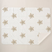 白く、美しいsherpa毛布の金雪片 シェルパブランケット (正面(横))