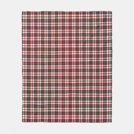 白く、赤い、および深緑色のクリスマスの格子縞パターン フリースブランケット