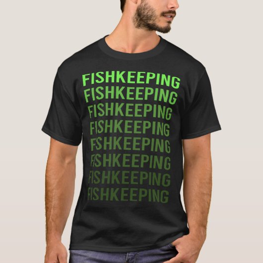 白こう配の釣り飼育係保魚 Tシャツ (正面)