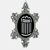 白ごみ箱のシンボル スノーフレークピューターオーナメント (左)